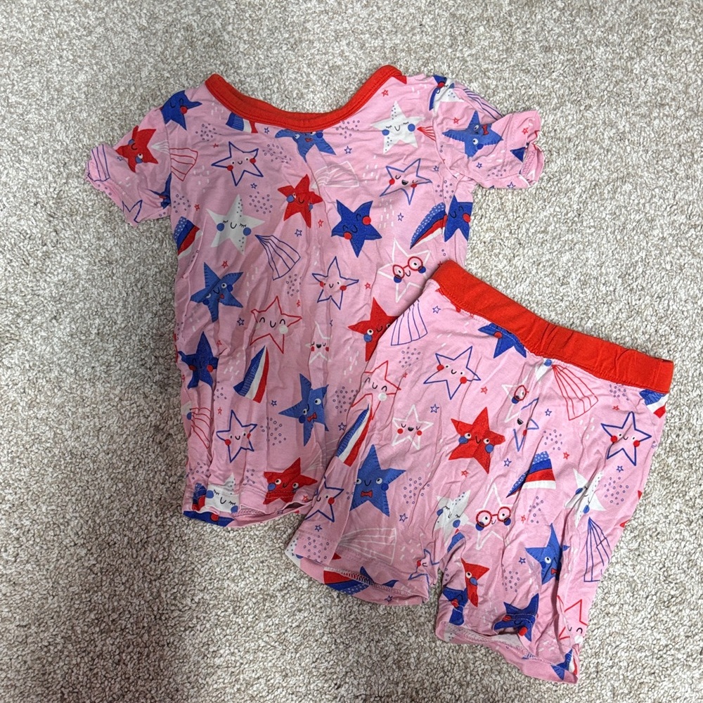 Little Sleepies Starry Pajama Set - Pink and Blue